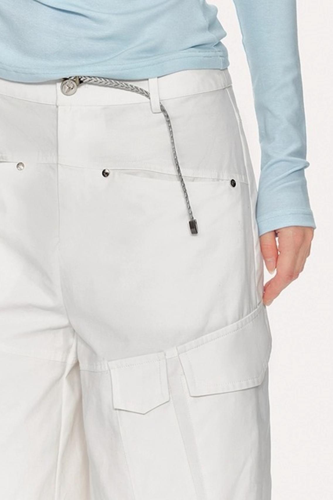 High-Waisted Solid Color Wide-Leg Trousers