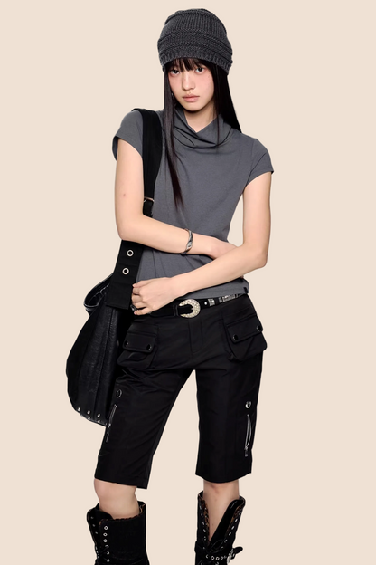 Retro High-Neck Summer Top