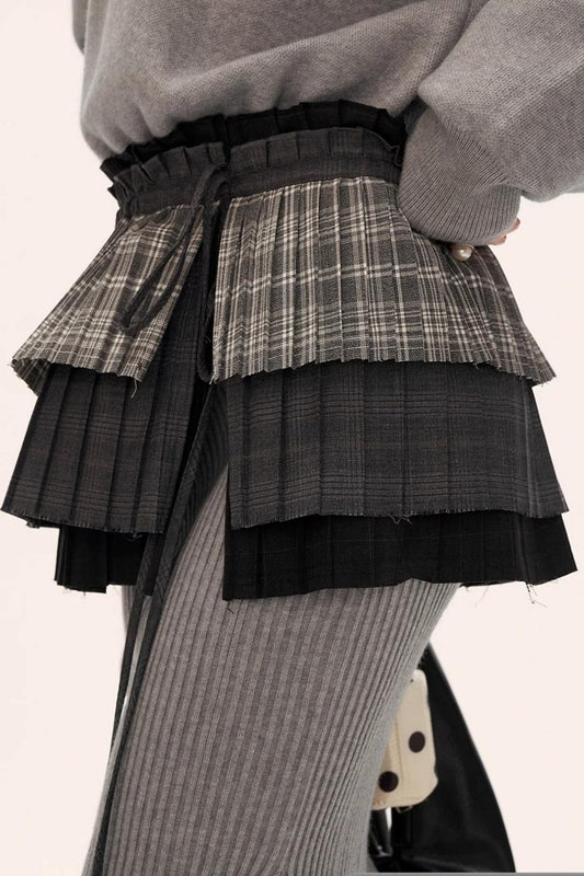 Autumn Plaid Layered Niche Skirt