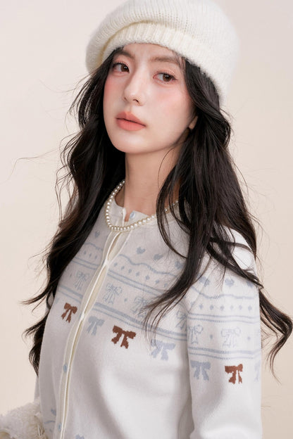 Pure Hand-Painted Jacquard Crew Neck Sweater