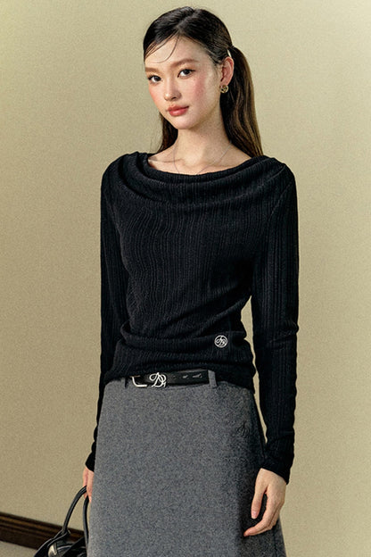 Long Sleeve Swing Neck Knit Top