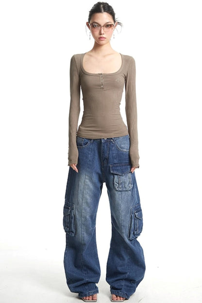 Stretch U-Neck Shirt