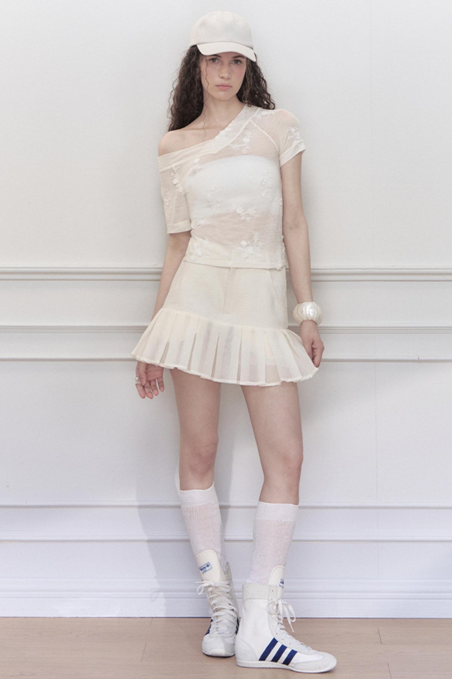 High-Waisted Pleated Mini Skirt