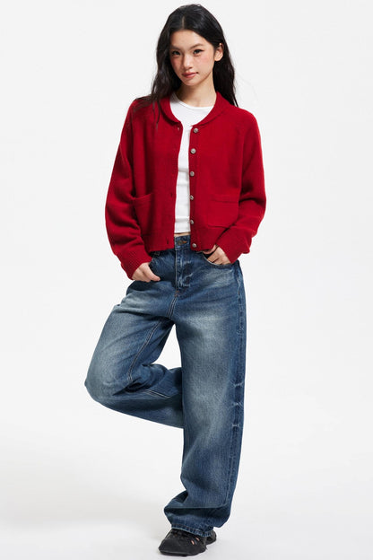 Pure Wool Raglan Cardigan