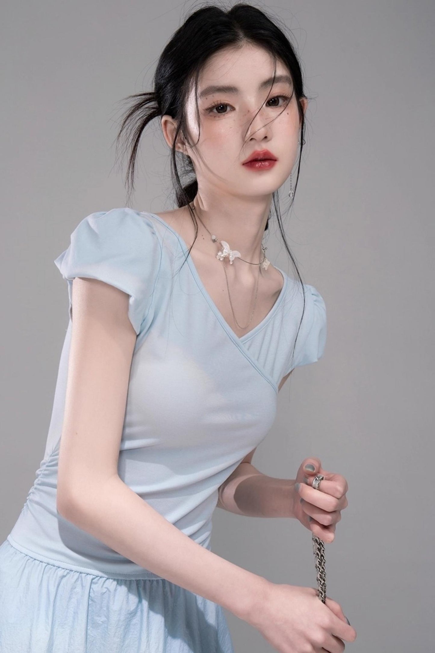 Twilight Sky Blue Swing Dress Set-Up