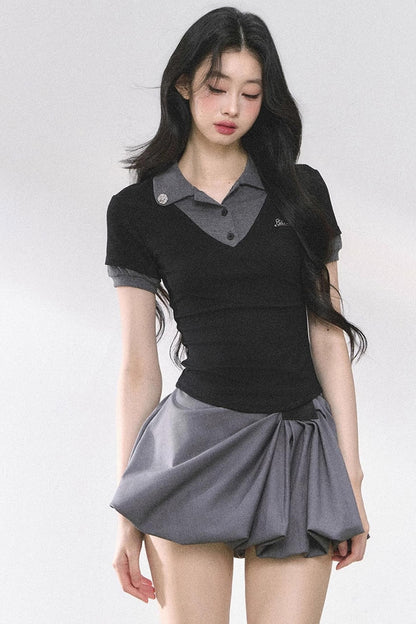 Short Sleeve Off-Shoulder Crop Top