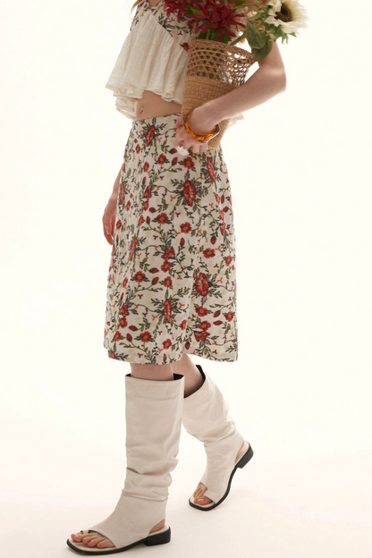 Floral Embroidered Ruffled Camisole Top Set-Up