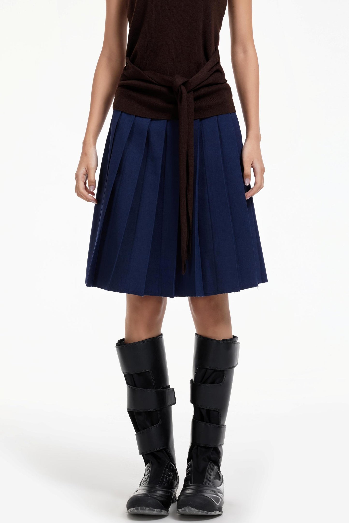 Pleated Mid-Length Skirt