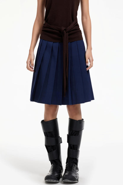 Pleated Mid-Length Skirt