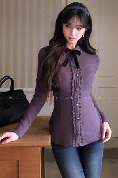 Navy Blue Velvet Wool Suit Set-Up