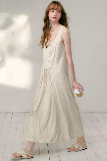 Belted Layered Maxi Dress