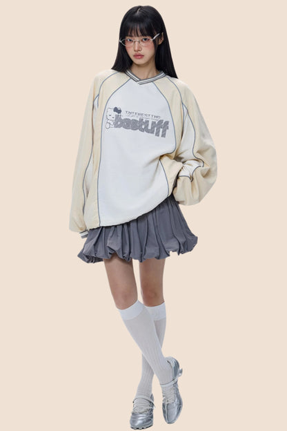 Monogram V-Neck Jersey Sweatshirt