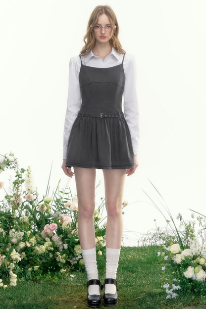 Gray Fantasy Striped Slip Dress