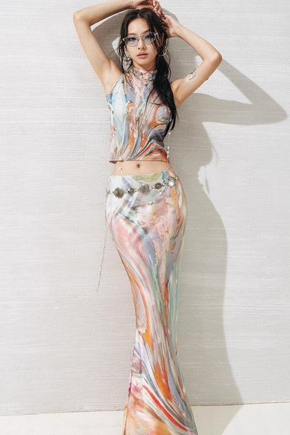 Original Moon Sea Vest Skirt Set