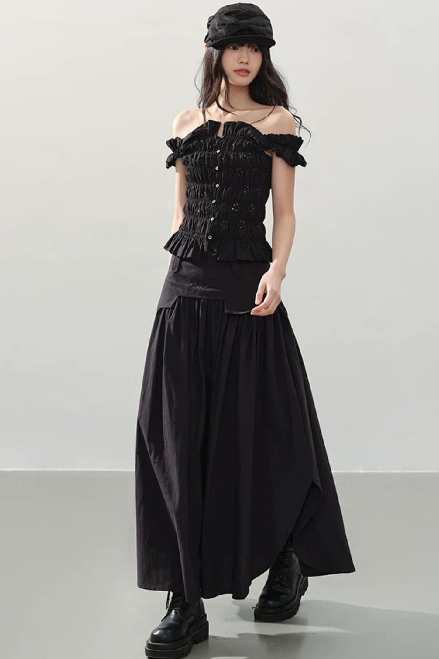 Dark Night Ruched Top