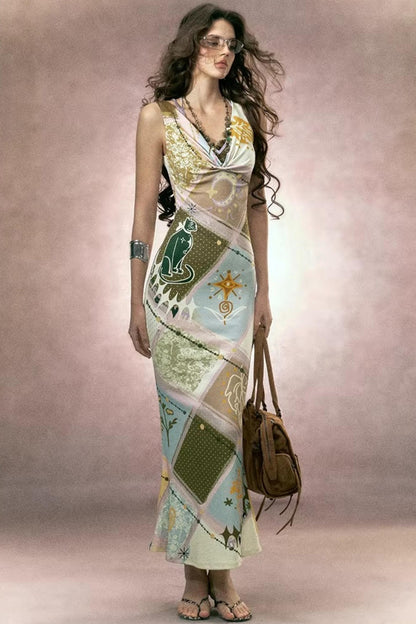 Halter Lace Patchwork Dress