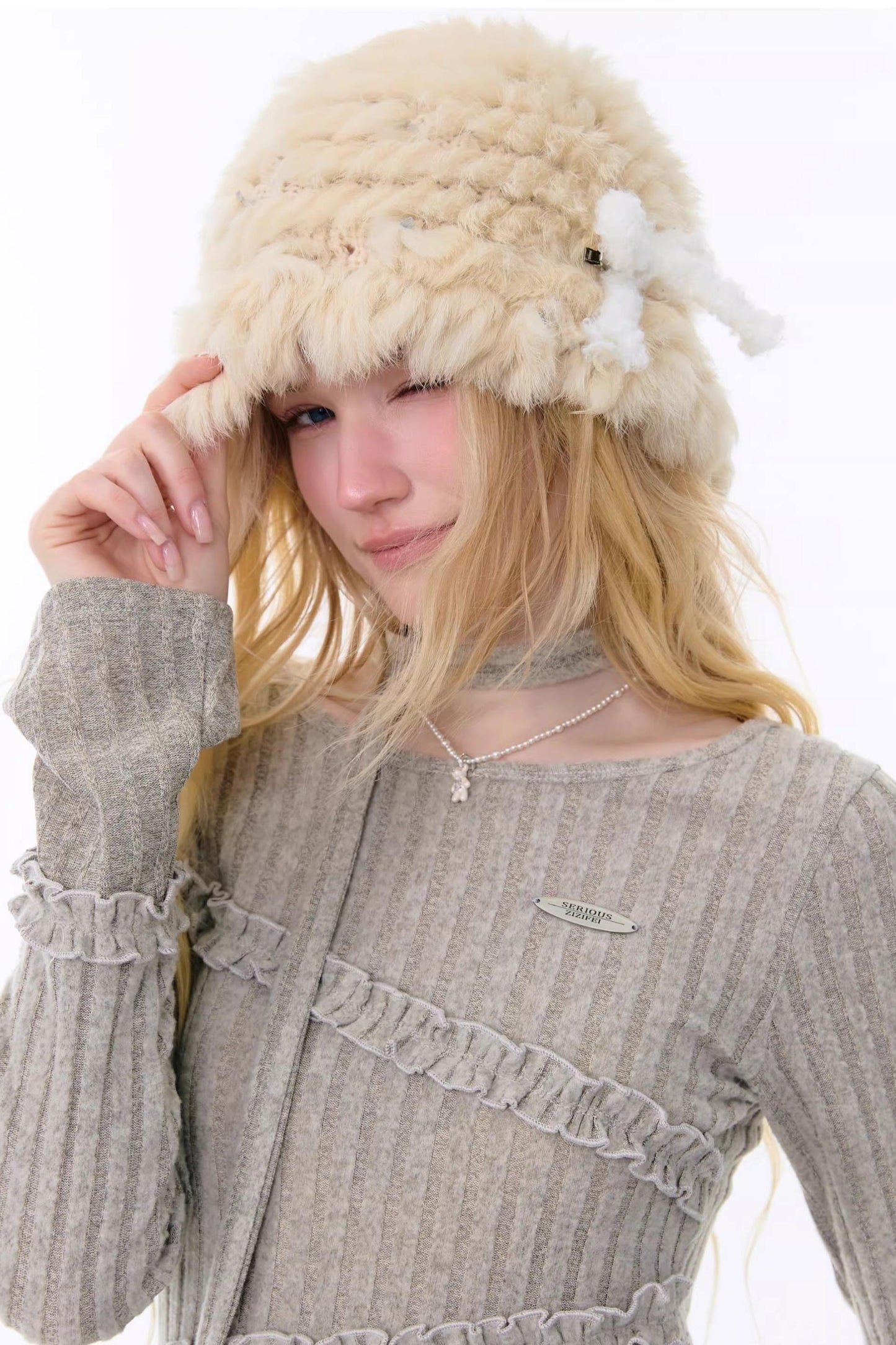 Retro Ruffled Knit Top