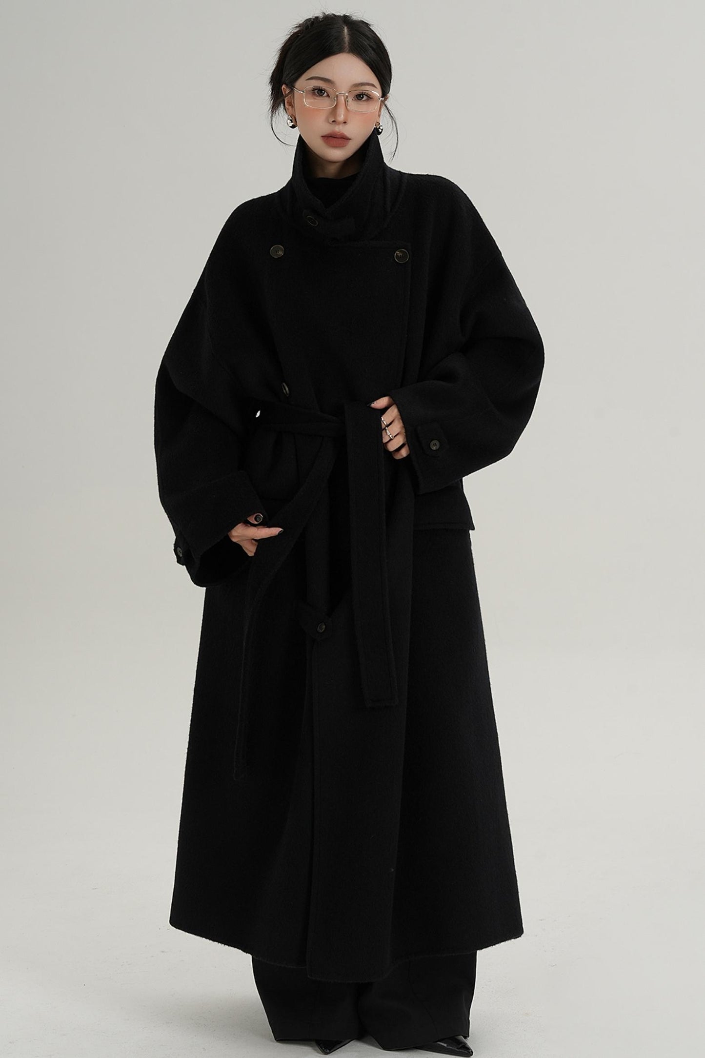 Woolen Silhouette Long Coat