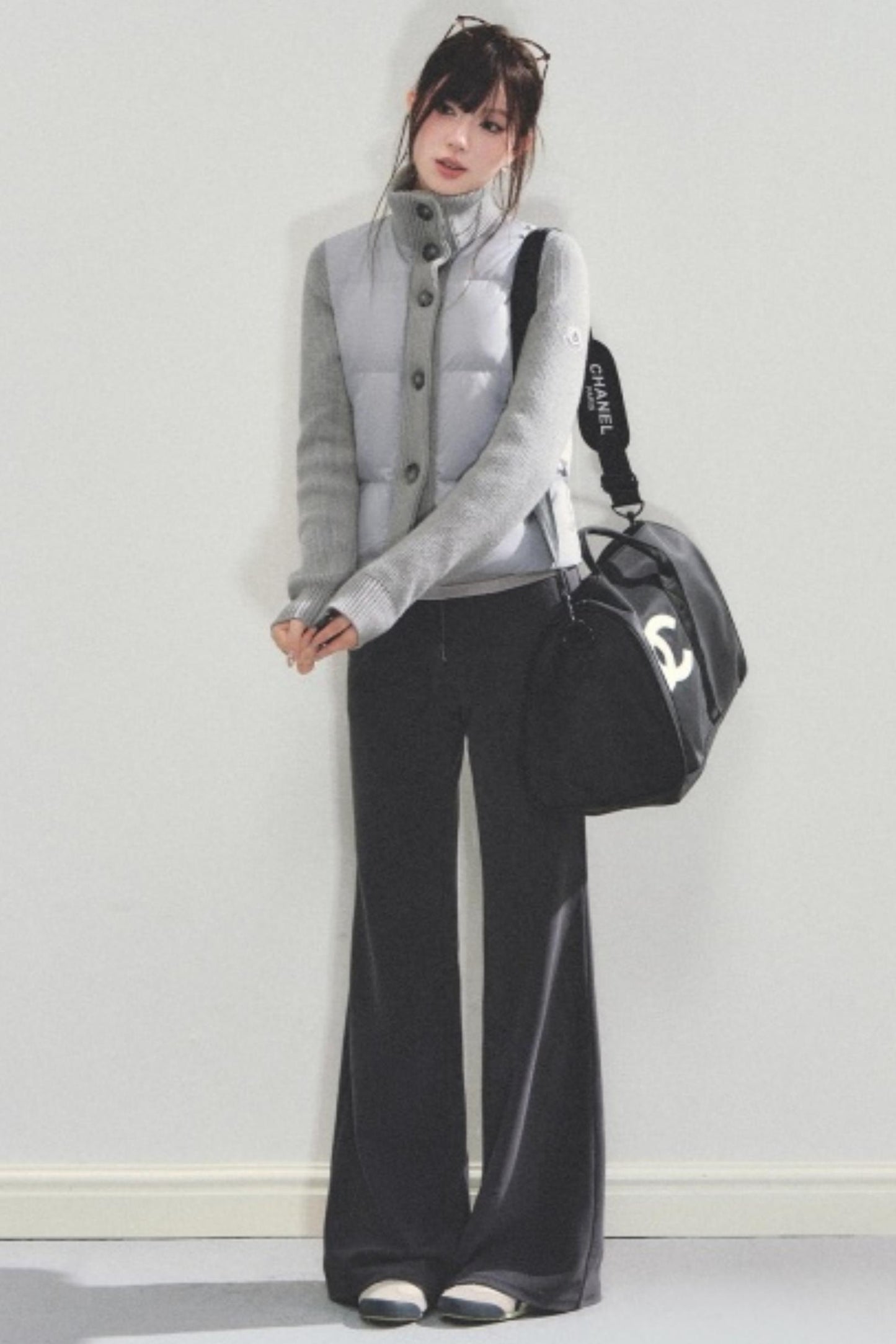 Knitted Patchwork Down Jacket