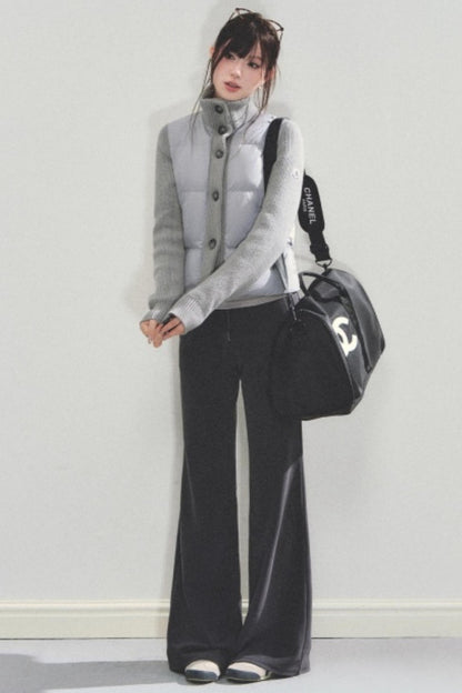 Knitted Patchwork Down Jacket