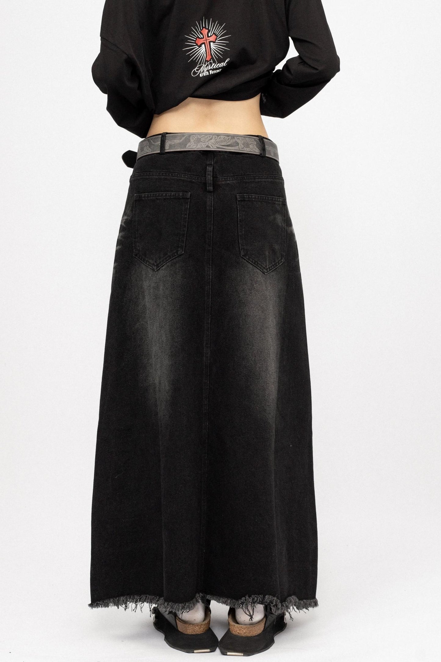 Autumn Spice Girl Denim Skirt