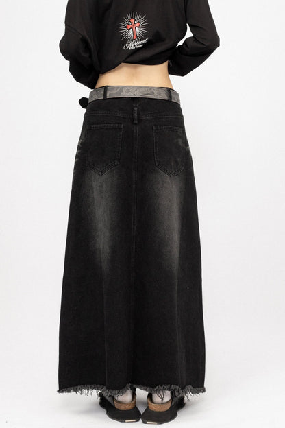 Autumn Spice Girl Denim Skirt