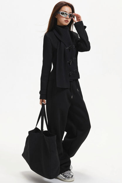 Retro Woolen Scarf Coat