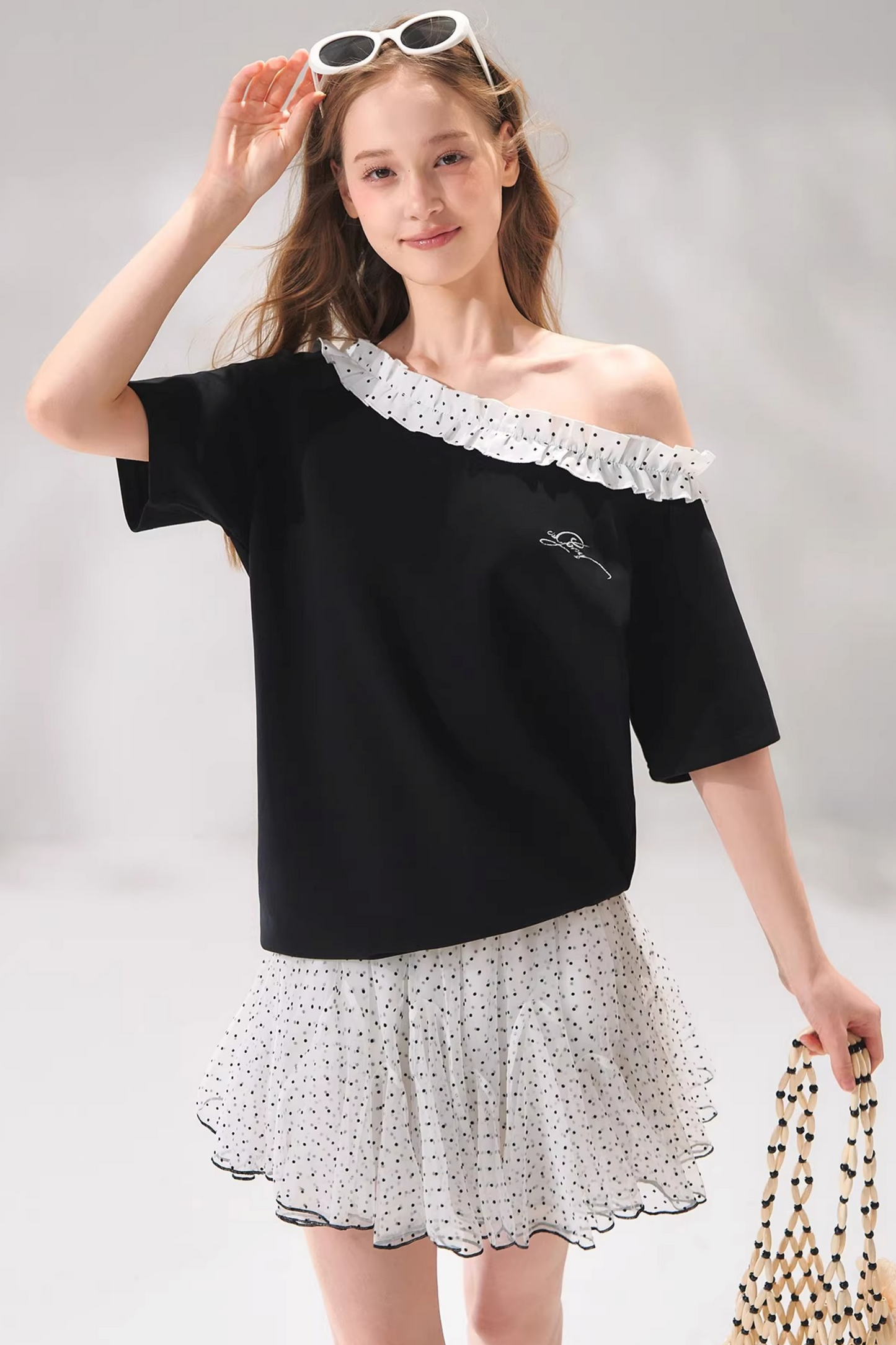 Velvet Polka Dot Skirt Set-Up