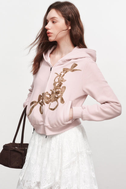 Rose Zipper Short Coat