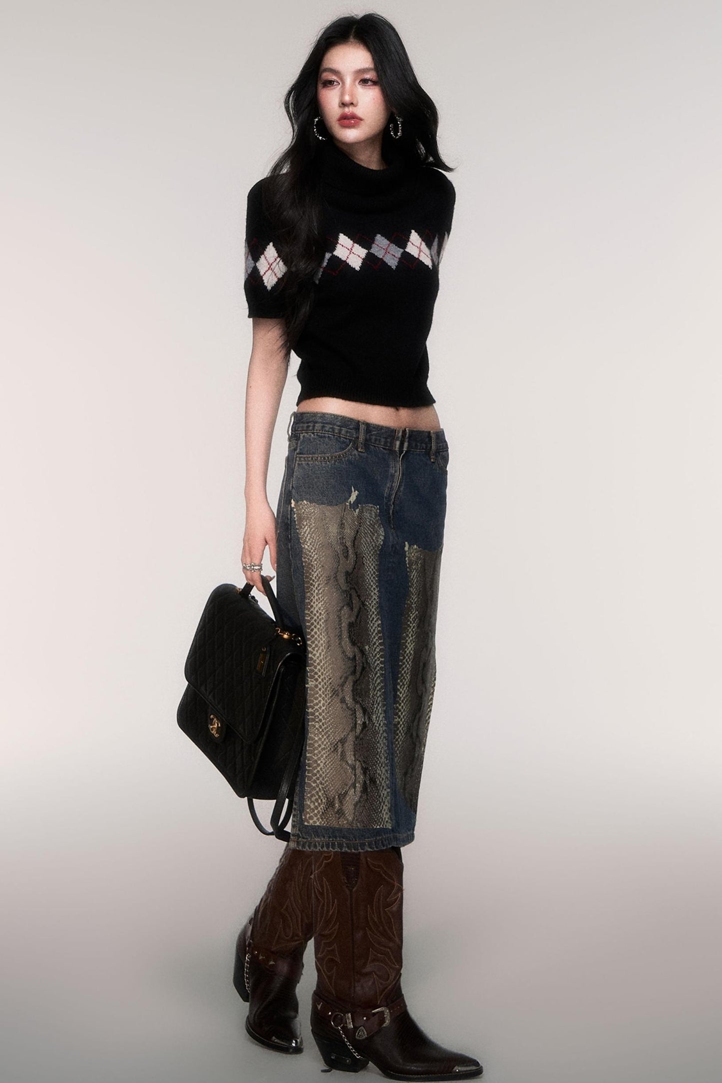 Trendy High Neck Short Sleeve Top