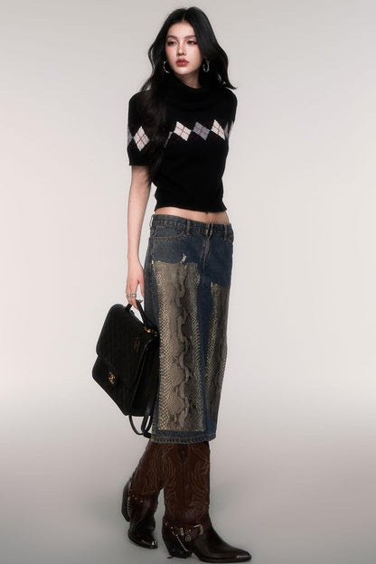 Trendy High Neck Short Sleeve Top