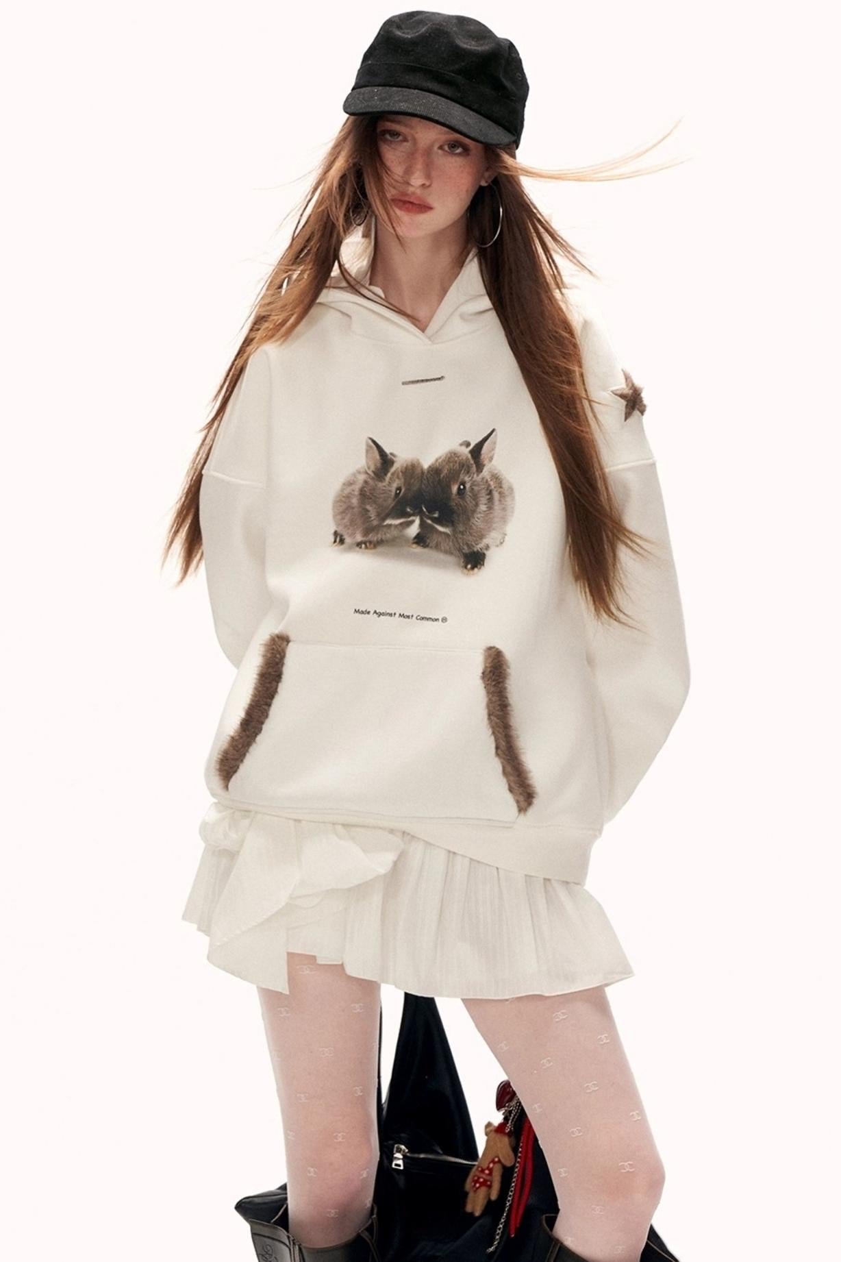 Star Rabbit Hooded Sweatshirt
