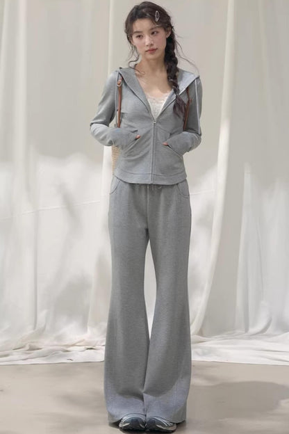 Hooded Zipper Sweatshirt Set-Up