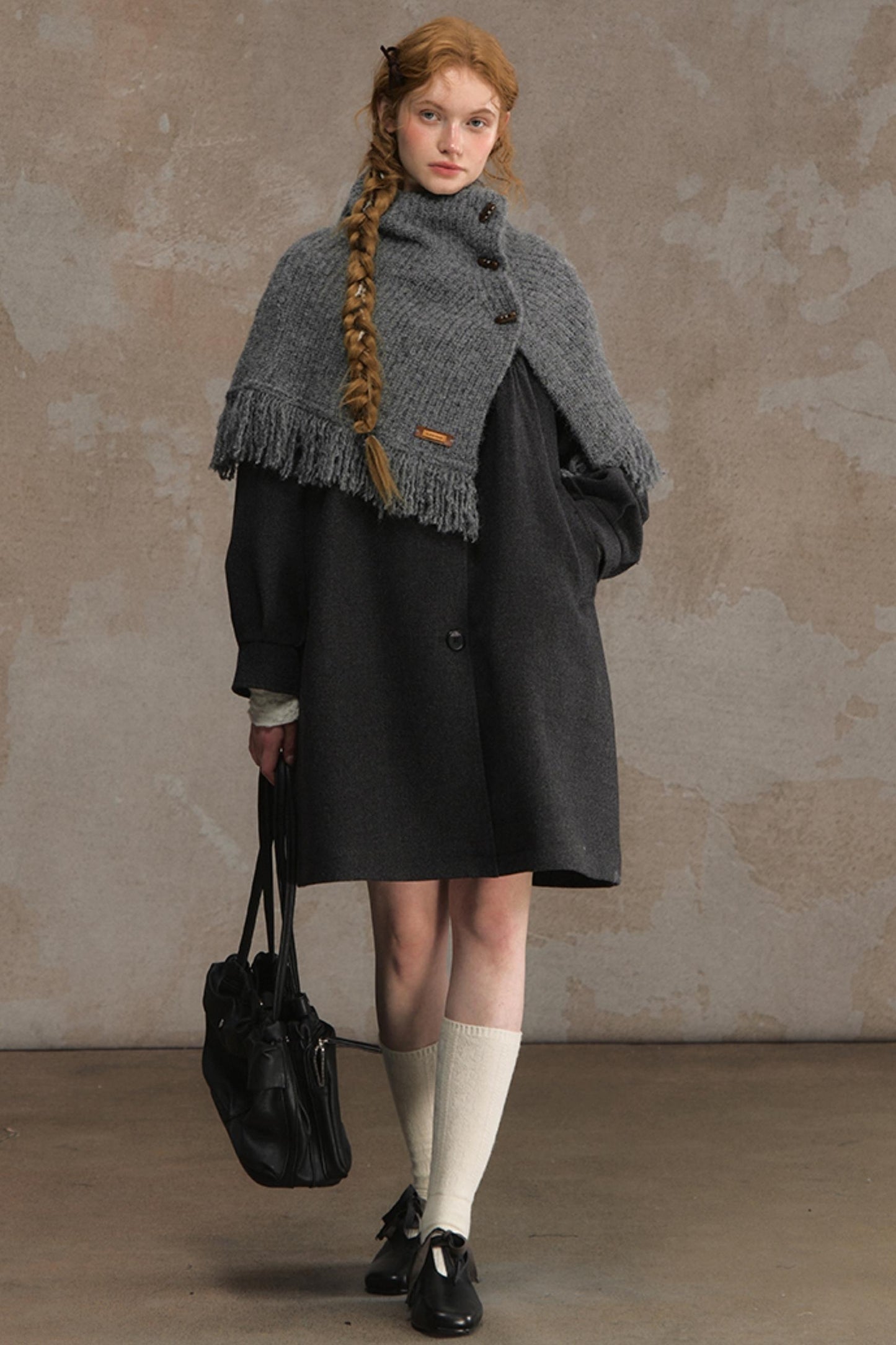 Sweetheart Pane Woolen Jacket Shawl Set-Up