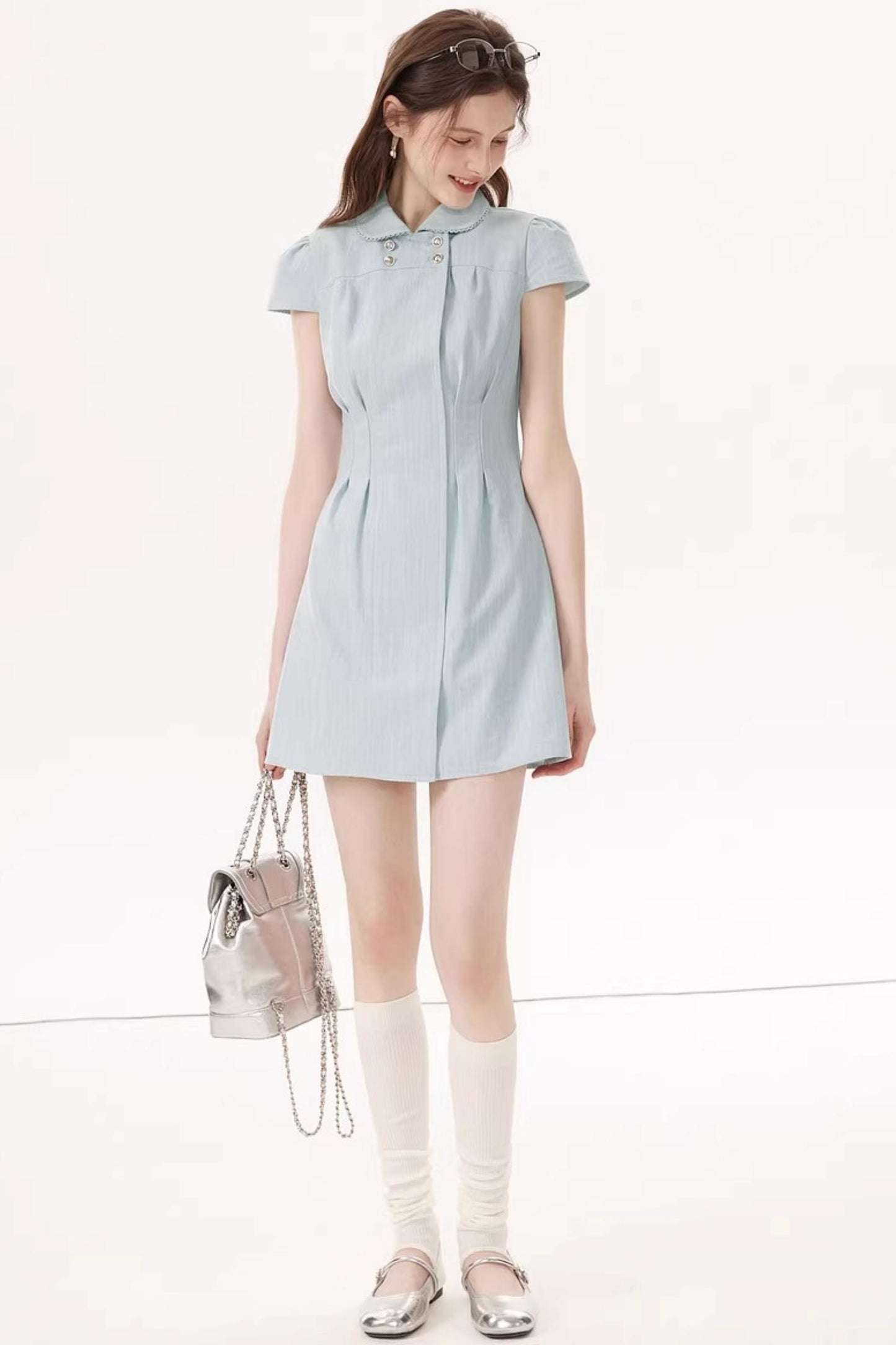 Feminine Faux Denim Dress