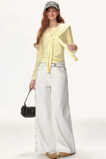 Solid Winter Wide-leg Pants