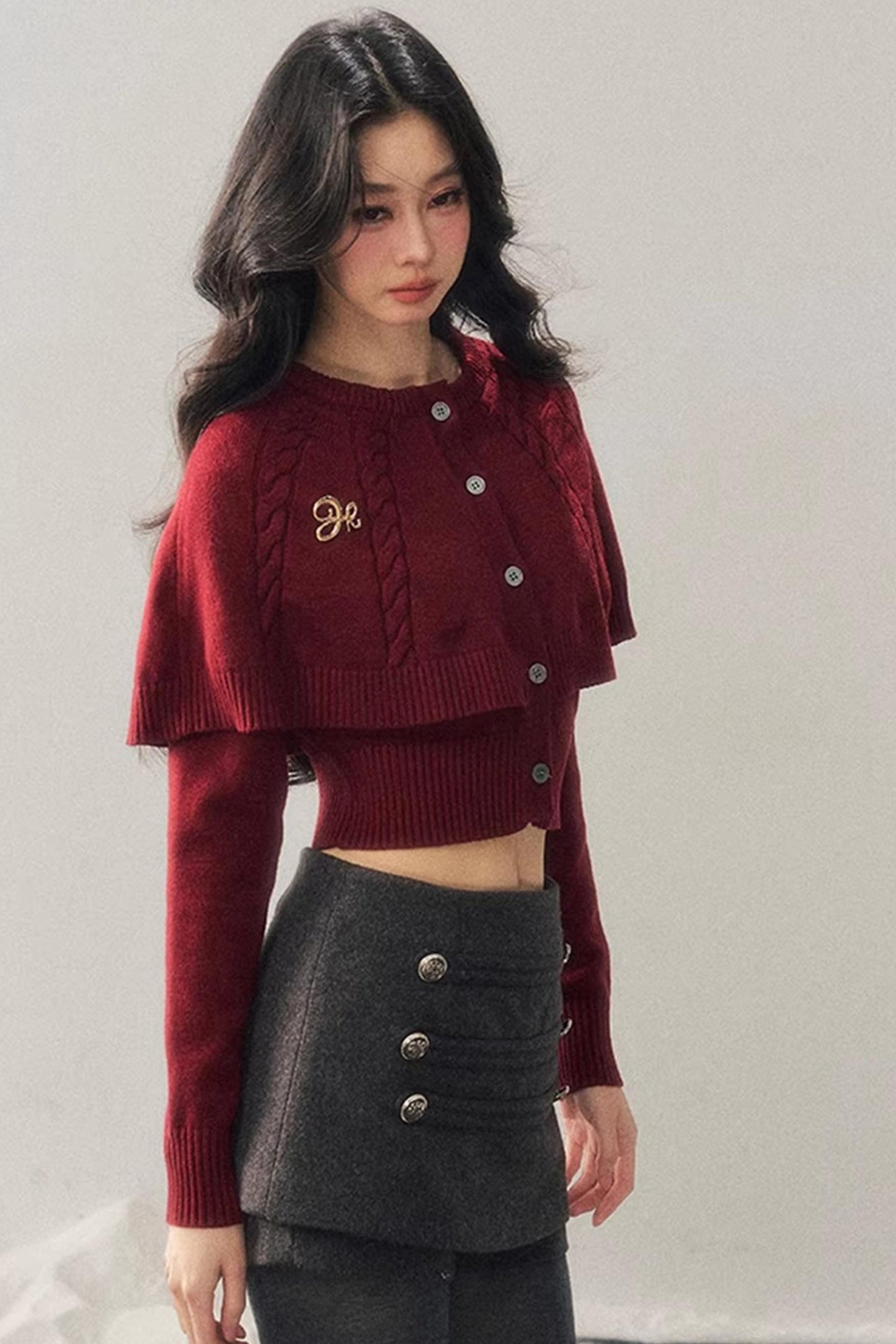 Cable Knit Cape Sweater