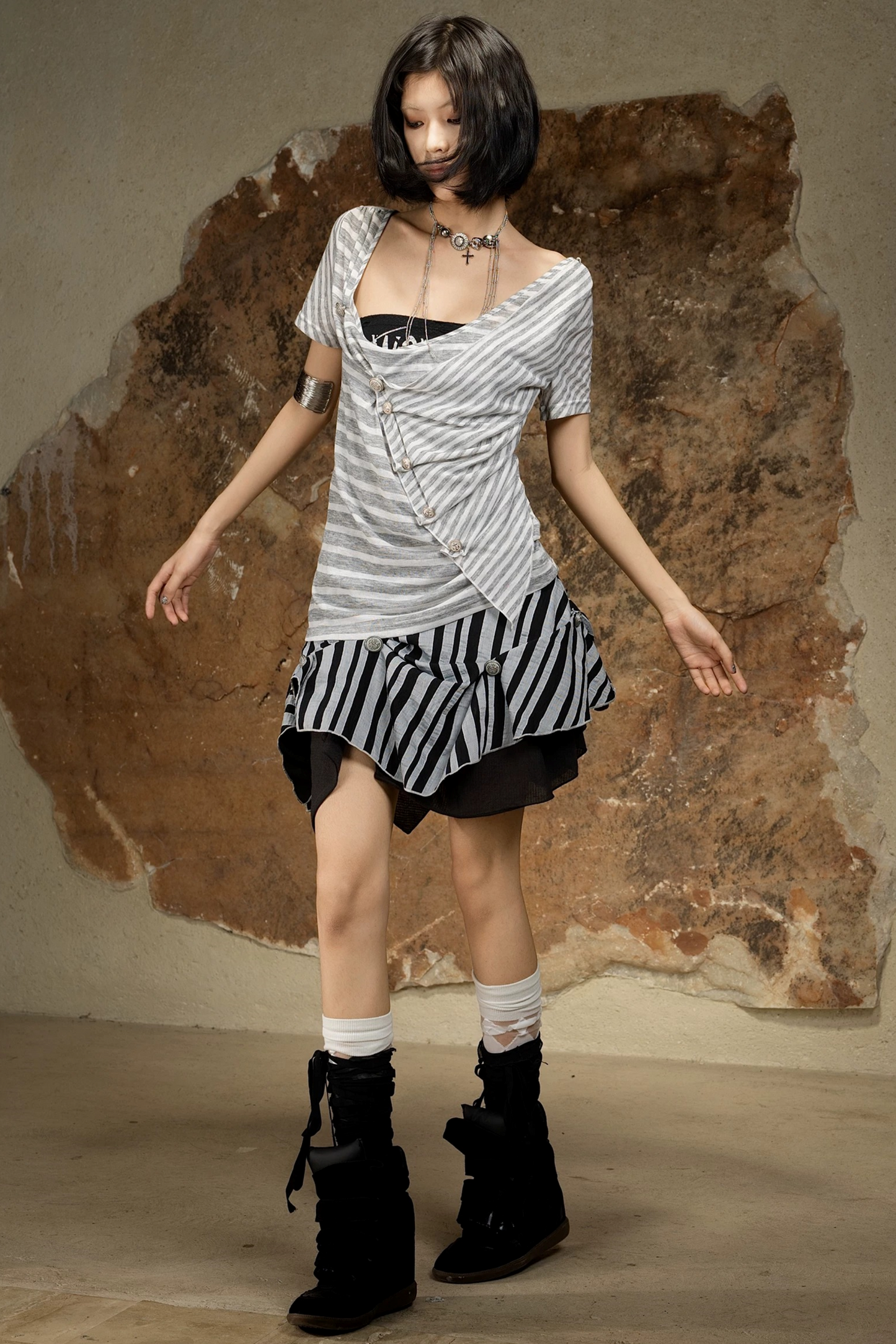Sexy Retro Striped Skirt