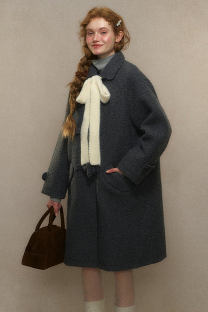 Winter Wool Coat With Horn Buttons