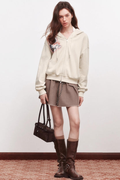 Luminous Kitten Print Hooded Jacket