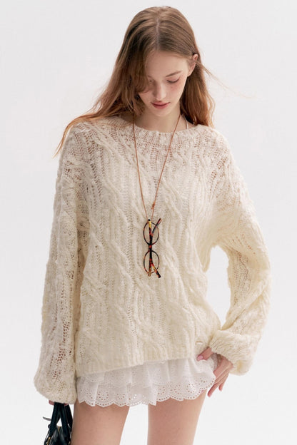 Wool Texture Lazy Loose Sweater