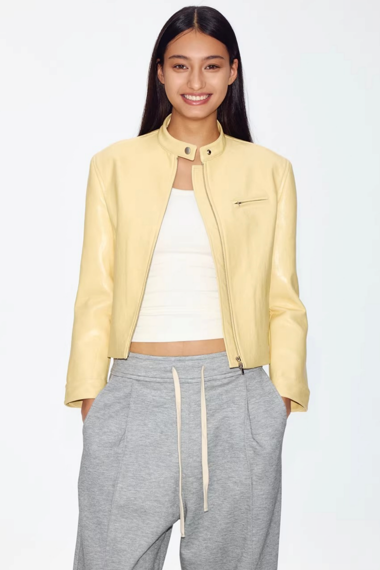 Retro Yellow Leather Jacket