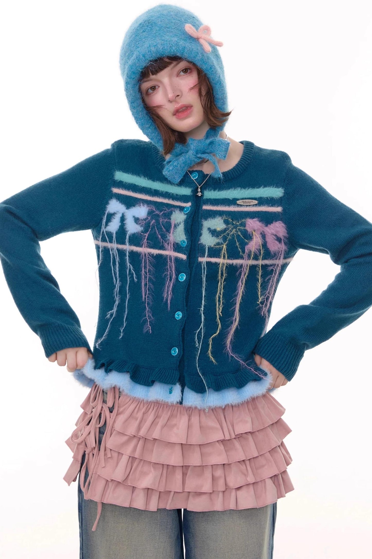 Autumn Silk Bow Cardigan