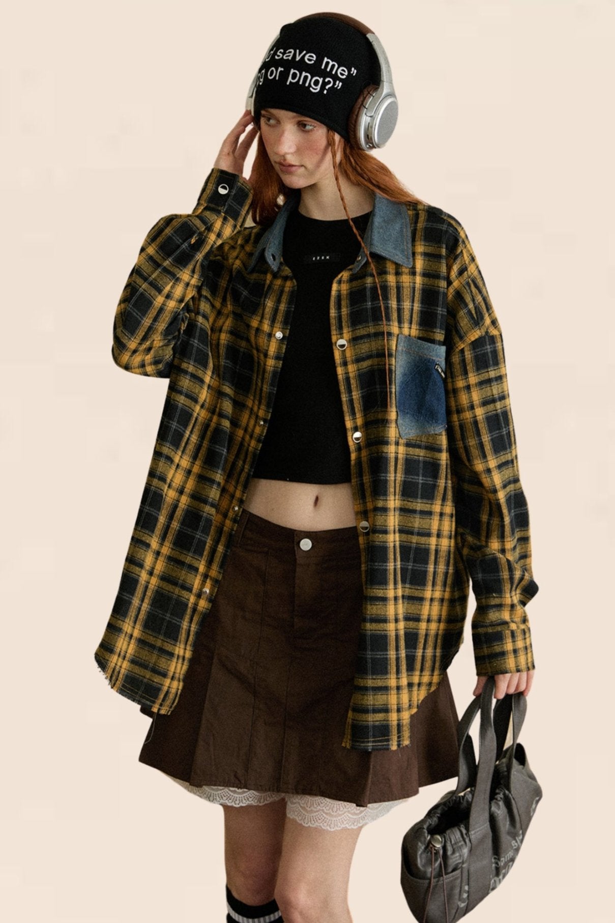 American Vintage Plaid Frayed Shirt