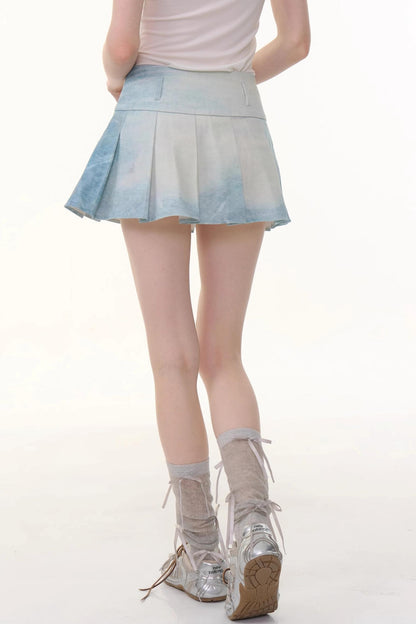 Chic Animal Print Denim Skirt