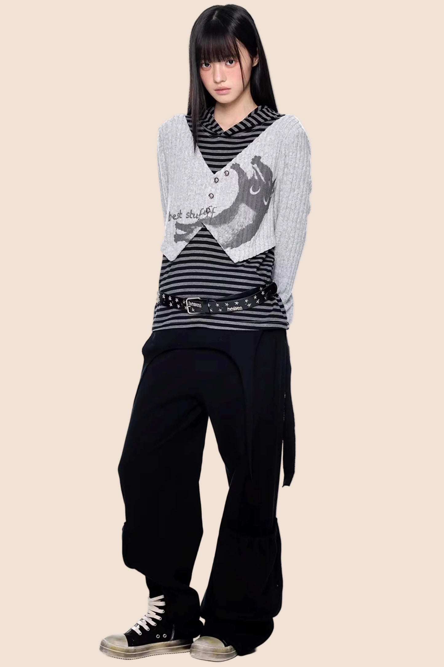 Striped Hooded Knit Sweater