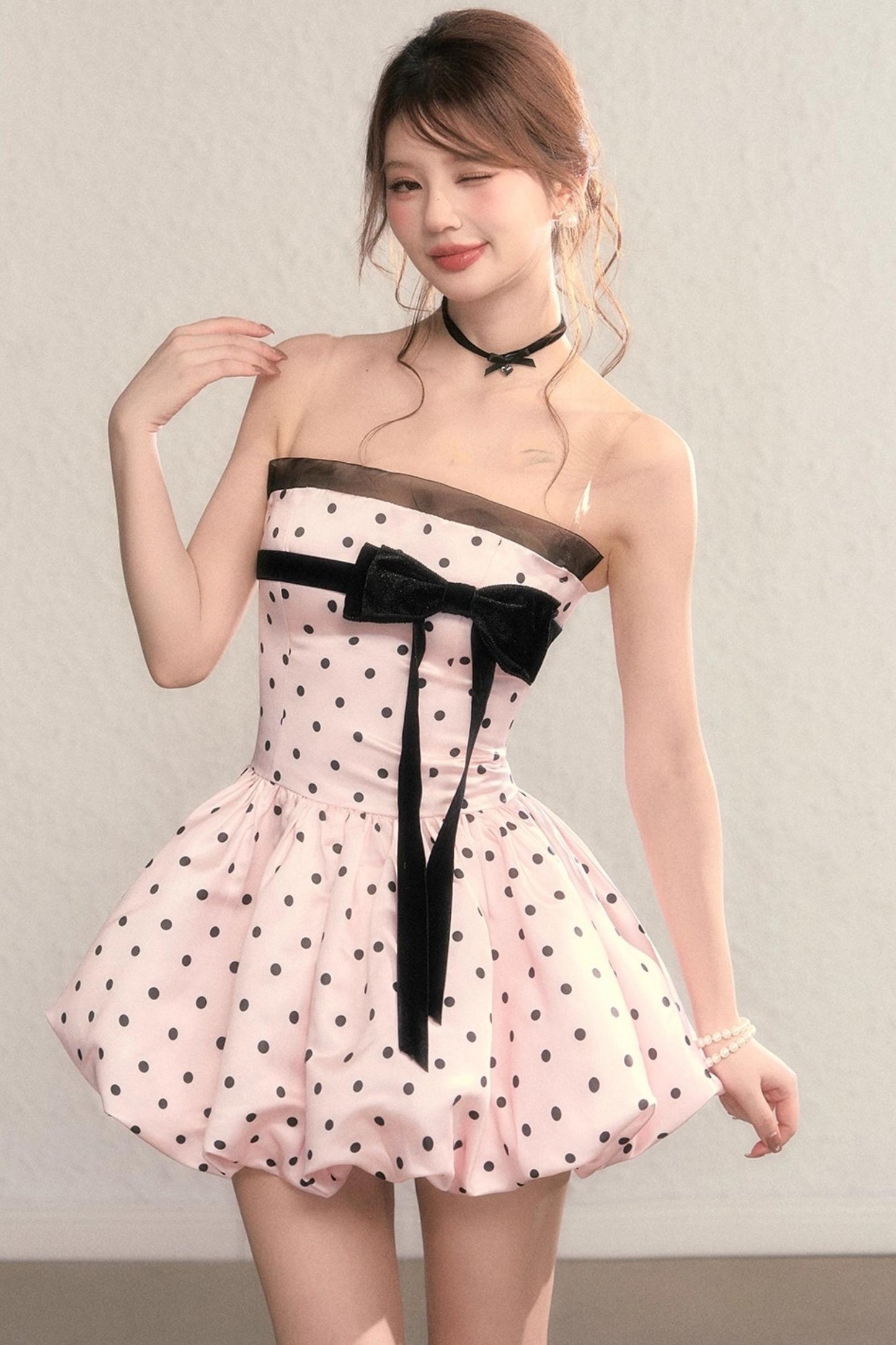 Moonlight Polka Dot Princess Puffy Dress