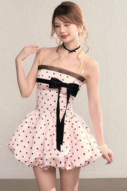 Moonlight Polka Dot Princess Puffy Dress