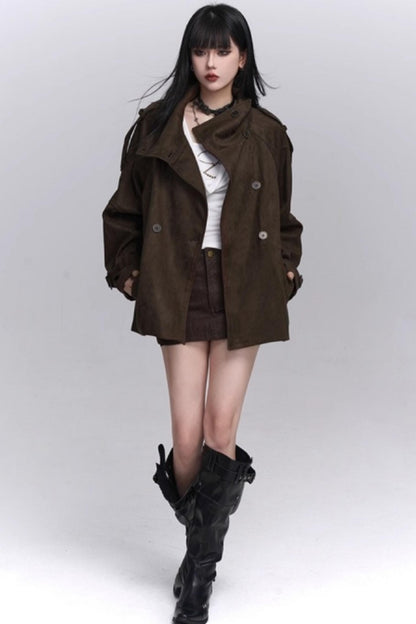 Brown Suede Autumn Jacket