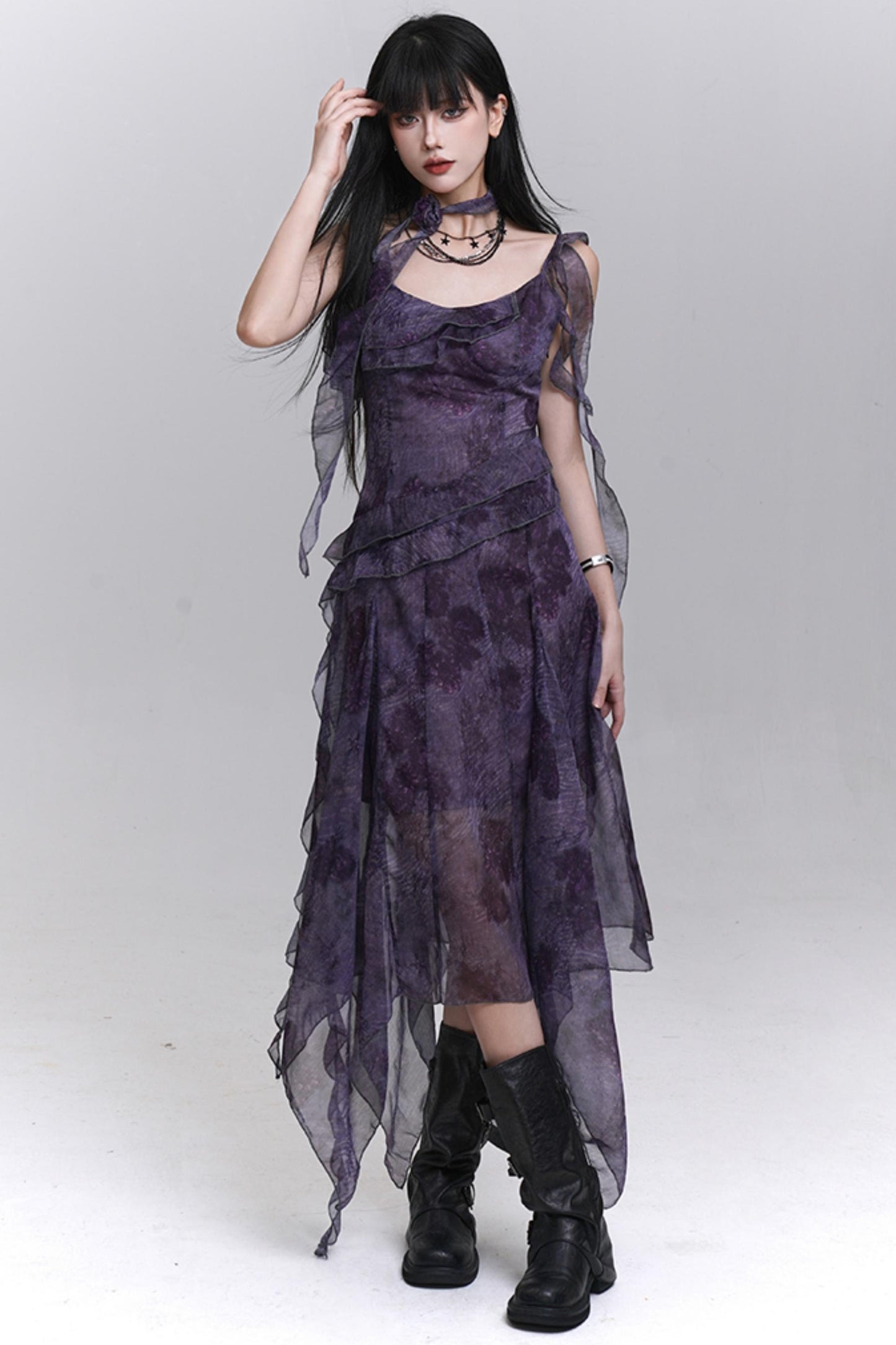 Purple Halter Summer Dress